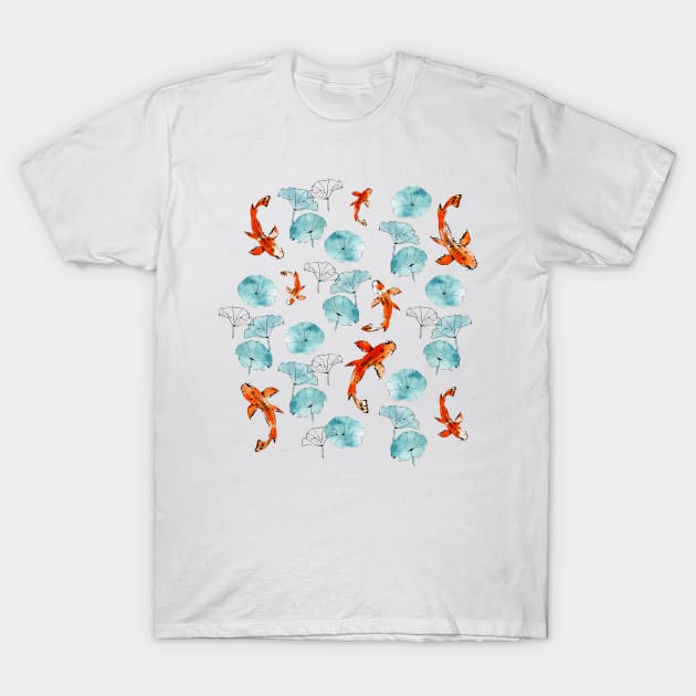 Waterlily koi T-Shirt by adenaJ